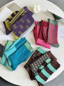 Retro Double-Needle Crew Socks