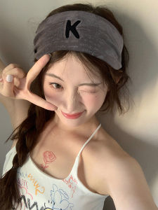 Wide Brim Letter Headscarf Sports Face Wash Hair Tie Womens Fashionable Hairband Hair Hoop Original Design by Dainxi