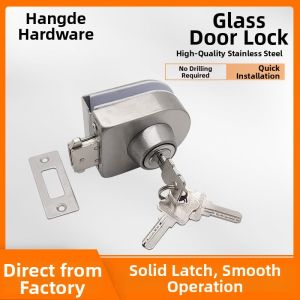 Stainless Steel Central Lock Glass Door Lock Non-Drilling Push Pull Doors