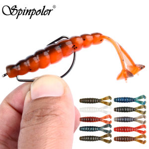 Spinpoler Diver Grub Fishing Lure Soft Bait Twin T Tail Floating Tpr 7cm Salted Shad Worm Frog Artificial Bass Swimbait Pesca