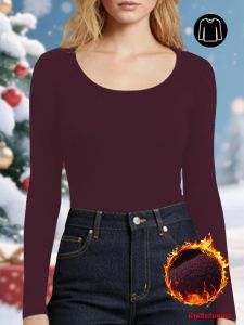 เสื้อกันหนาวสำหรับผู้หญิง เสื้อแขนยาวบุขนแกะ เนื้อผ้านุ่มพิเศษ