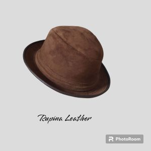 Topi fedora Koboy kulit Suede pria original