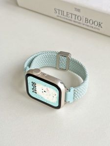 Miui Xiaomi Watch Band Chain Weaving Magnetic Absorption RedmiWatch4 Compatible New Model Replacement Strap for Women Summer