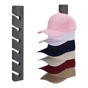 Wooden Hat Hanger for Baseball Cap Home -Saving Wooden with Display Shelf