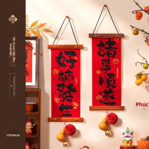 YUEXIAOQI | Trang Trí Treo Chữ Phúc Tết Nguyên Đán 2027 Năm Dê