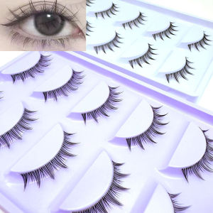 ต่อขนตาปลอมแบบ DIY ที่เป็นมิตรต่อผู้เริ่มต้น 5 คู่พร้อมก้านใสสำหรับงานกลางคืน