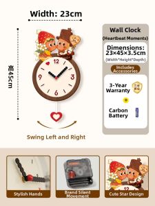 ARTPIONEER | Silent Cartoon Pendulum Wall Clock