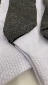 ถุงเท้านักเรียน ขาวเทา เนื้อหนานุ่ม มีไซร์ 4-6/5-7/7-9/9-12 Freesize 12คู่