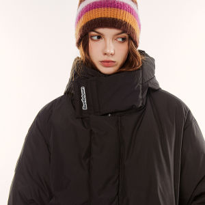 Beetle Town Hooded Workwear down Jacket Winter Loose Windproof Fleece Lined Thickened Warm Outerwear for Men And Women