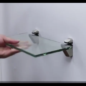 2PCS Zinc Alloy Glass Clamp Holder Wood Glass Clamp Bracket Adjustable Wall Mounted Shelf Bracket