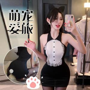 ชุดเดรสทรงเอเอวสูงทรงเอเอวสูงสไตล์เจ้าหญิงฤดูใบไม้ผลิปี 2025 เดรสยาวคลุมเข่าแขนยาวผ้าโพลีเอสเตอร์