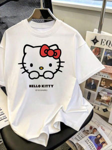 Sanrio | Hello Kitty Summer New Product Cute and Simple Sanrio Men and Women Loose Fashion Trend T-Shirt  Suitable Daily Casual Wear
