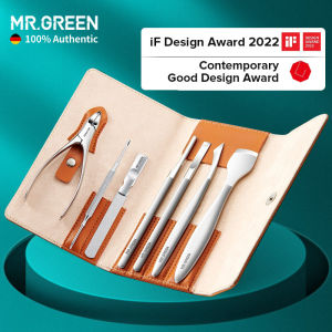 MR.GREEN Ingrown Toenail Tools Kit Professional Manicure Pedicure Set Stainless Steel Toe Nail Clippers Set with Gift Box Leather Travel Case