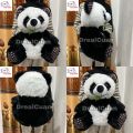 Boneka Teddy Bear Panda Duduk Jari Bambu Rumput Hitam Putih Import Premium Murah. 