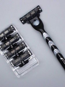 Máy Cạo Râu Bằng Thép Không Gỉ Tay Ba Lớp Máy Cạo Râu Thủ Công Dụng Cụ Vệ Sinh Cá Nhân Đồ Dùng Cho Nam Đồ Dùng Du Lịch