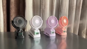 Kipas Jepit USB Kipas Meja Kipas Semprot Layar LED Portabel Mini Fan Kapasitas baterai 1200mAh