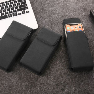6.7-Inch Mobile Phone Bag Single Layer Waterproof Waist Hanging Bag Canvas Vertical Belt Hanging Buckle Magnetic Suction Neutral Mens Large Screen 5