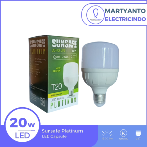 Lampu LED Bohlam Sunsafe Platinum 20 Watt Warna Putih