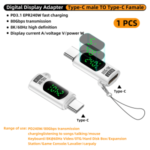 PD240W LED display USB 4.0 80gbps Type C to Type C OTG adapter 8K 60Hz5A fast charging cable for iPhone 15 16 MacBook Pro