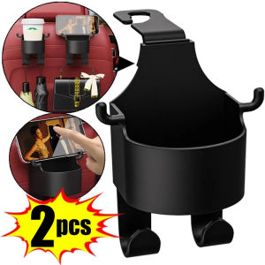 🔥Ready Stock🔥 2Pcs Car Multifunctional Seat Water Cup Holder Storage Box Mobile Phone Holder Universal Rear Seat Drink Holder Car Interior Supplies