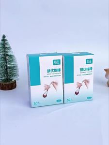 Disposable Iodine Cotton Swab Medical Alcohol Emergency First Aid Kits Stick Individually Wrapped for Travel Outdoor Bruise Care