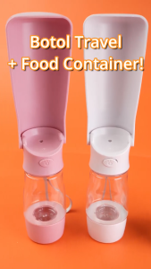 Hobilic Tempat Botol Makan Minum Travel Portable 2in1 Pet Travel Bottle Lucu Premium