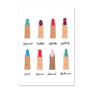 Fashion Nail Shapes Canvas Painting Makeup Posters and Prints Manicurist Gift Poster Nordic Wall Art Beauty Salon Decor