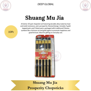 Shuang Mu Jia Prosperity Chopsticks Set of Decorative Alloy Chopsticks (10 Pairs)