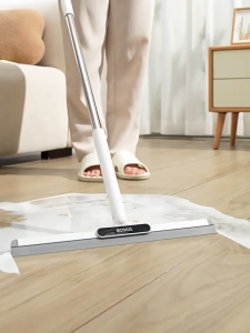 Ecoco Floor Squeegee Retractable Floor Scraper Wet & Dry Dual-Use 180°Rotation Rubber Head Replaceable