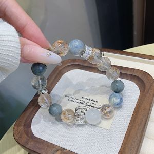 Thời trang tự nhiên pha lê vòng tay nữ mới tự nhiên Dobao pha lê vòng tay mắt đại bàng đá gradient thiết kế nhỏ vòng tay đơn thời trang năng lượng pha lê