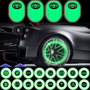 【All Car Models】4PCS Luminous Tire Valve Cap For Car Tire Wheel Rims Valve Stem Cover Caps For Car Motorcycle Bike Glowing Tire Valve Cap Reflective Tire Valve Cover Toyota Mitsubishi Ford BMW Nissan Tire Valve Cap With Light Honda Valve Cap Motorcycle