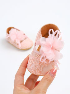 รองเท้าเด็กแรกเกิด รองเท้าเด็กผู้หญิง รองเท้ากระโปรงเจ้าหญิงคลาสสิกดอกไม้ผีเสื้อกันลื่น รองเท้าเดินแรกสําหรับเด็ก