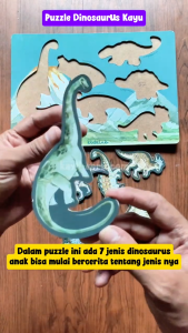 Kayu Seru - Puzzle Hewan Dinosaurus - Belajar Mengenal Hewan Purba - Puzzle Kayu Untuk Anak
