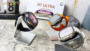 laxasfit | LAXASFIT Smart Watch 2.01" HD Curved Screen Bridge Touch Display Wireless Charging Bluetooth Call Heart Rate Monitor Sports
