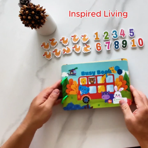 Busy Book Montessori Toy for Toddlers Reusable Preschool Learning Activity Book for Kids Age 3+ Alphabet Matching Math