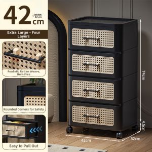 Kaman | Black Vintage Style Flap Drawer Storage Chest