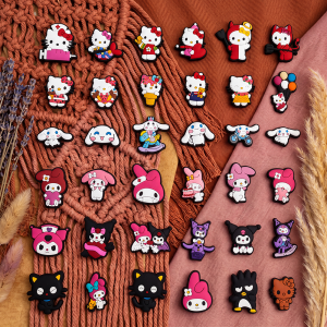 Sanrio | 36-100pcs Cartoon Sanrio Mix Shoe Charms For Clogs Shoe Decoration Premium Quality Popular Shoe Accessories for Great X-mas Gift