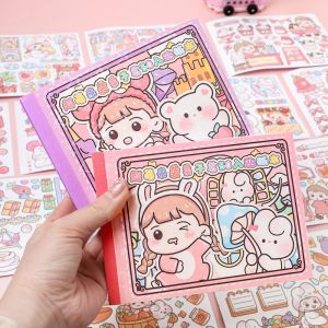 Cartoon Girl Sticker Book 50 Sheets High Aesthetic Value Washi Tape Material Book Journal Stickers Collection