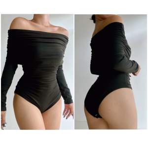 Maya Drape Top Off Shoulder Long Sleeve Top Flounced Hem Bodysuits for Women Comfortable Basic Longsleeve Minimalist Tops Lingerie - Womenswear Elegant Formal Casual Style Spandex Cotton - Bodysuits by Riri