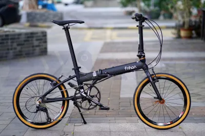 FNHON 20-Inch KA2018 V-Disc Folding Bike 18-Speed Dual Disc 9.3KG Lightweight Unisex Bicycle Riding Equipment Accessories