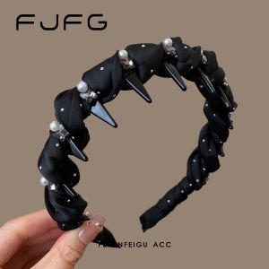 Parisian Princess Hairband Womens Fluffy High Hairline Anti-Slip Tooth Comb Headband Elegant Fashion Butterfly Rhinestone Hair Ties