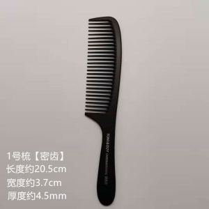 Tony Gandy Carbon Fiber Thickened Professional Hairdressing Comb Wide Tooth Black Handle Long Straight Non-Tangle
