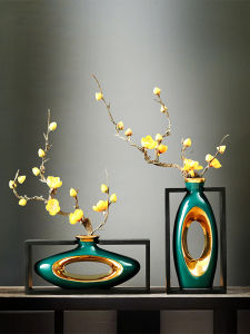 New Chinese Style Vase Decoration Chinese Style Entrance Entrance Entrance Creative Decorative Floral Decoration Ceramic Soft Decoration Home
