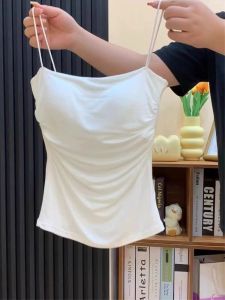Áo Ba Lỗ Nữ Màu Trắng Pure Desire Kiểu Dáng Một Mảnh Dây Đeo Lưng Gợi Cảm Mùa Hè Mặc Trong Ngoài Trời Có Đệm Ngực Kiểu Pháp Độc Đáo