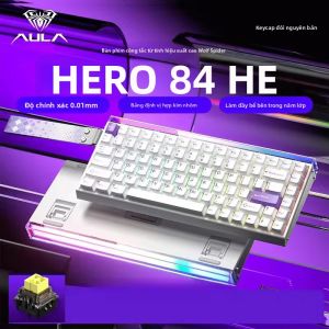 AULA | Bàn Phím Cơ Có Dây AULA HERO 84 Phím Đèn Nền RGB Switch Từ Tính Chơi Game E-Sport Với Tốc Độ Quét 128K Và Keycap PBT Hot-swap