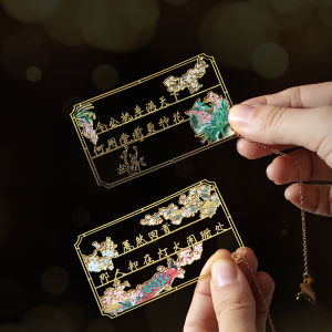 Exquisite Metal Copper Bookmarks Hollow out Design Memorable Gifts Vintage Style Customizable Logo Retro Colored Memorial