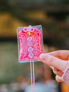 Good Luck Charm Amulet Hanging Ornament for Mobile Phones And Car Bags Couples Fortune Attracting Peach Blossom Design