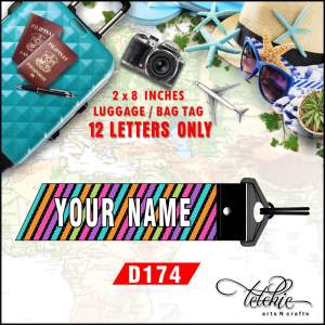 Printed BAG TAG / LUGGAGE TAG - PERSONALIZED - size: 2 x 8 inches
