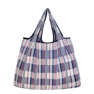 Portable Foldable Large Capacity Shopping Bag Eco-friendly Canvas Bag for Groceries Printing Elements Household Storage