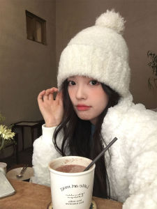 Womens Knitted Woolen Cap Winter Warm Fashionable Ear Protection Small Bagging Style Casual No Brim Hat for Autumn And Winter
